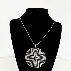 Sterling Silver Spiral Circle Necklace